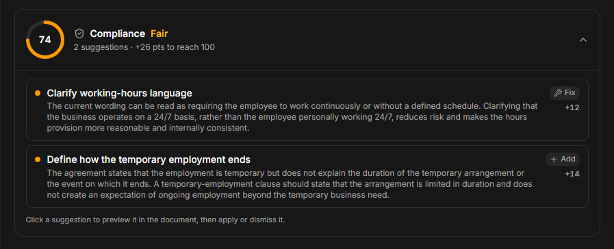AI-compliance checker