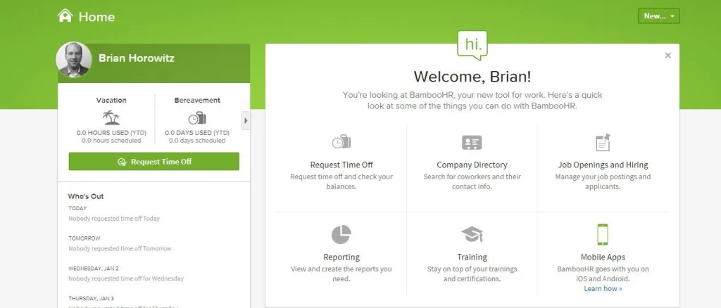 BambooHR dashboard