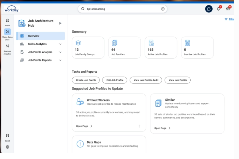 Workday HCM user interface