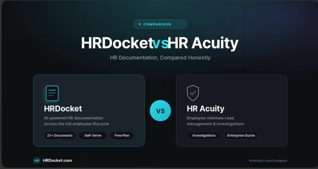 Comparing HR Docket vs HR Acuity For HR Operations and Documentation