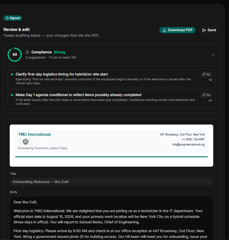 AI compliance review