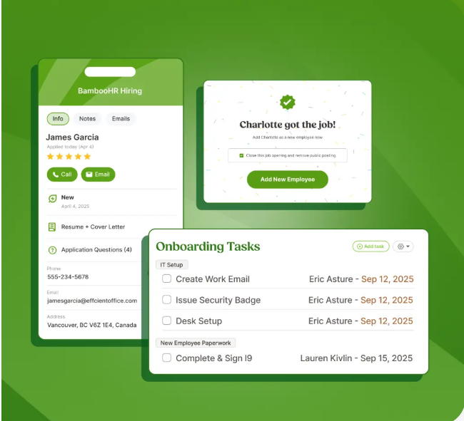 BambooHR's onbaording interface