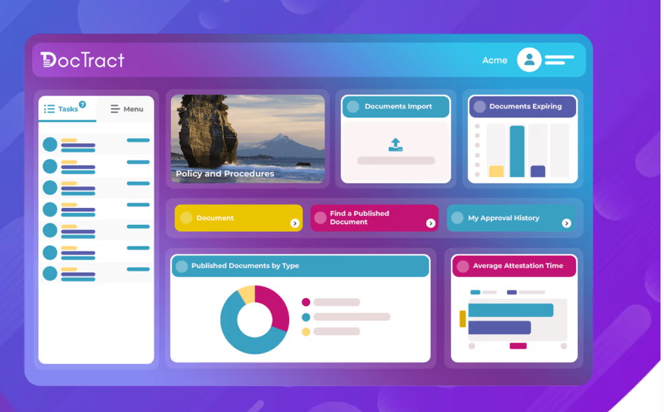 a screenshot of DocTract user interface