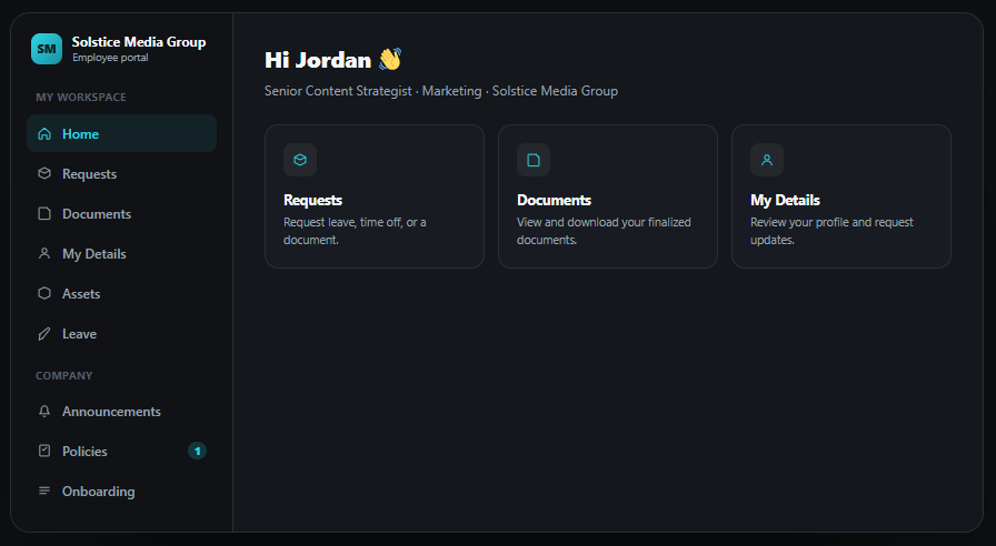 Employee self-service portal